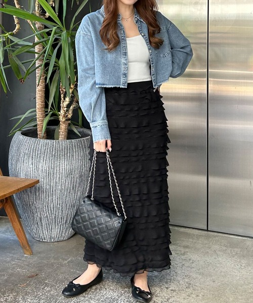 INGNI（イング）の「カットフリルスカート（スカート・レディース・アイボリー/ブラック・FREE）」の11枚目の写真