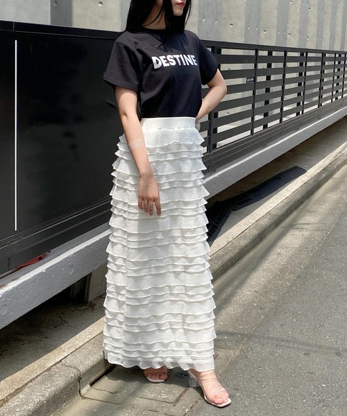 DT☆Intrend「GIOSTRO」コットンポプリン スカート コットンローン総柄刺繍ドット柄日本製品染スカート（SUN VALLEY