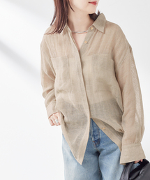 journal standard L'essage | シアーリネンロングシャツ(シャツ/ブラウス)