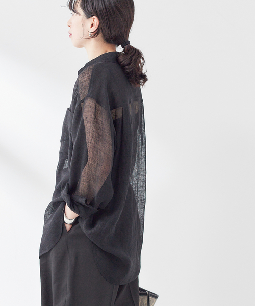 ournal standard L'essage シアーリネンロングシャツ journal standard L'essage（ジャーナルスタンダードレサージュ
