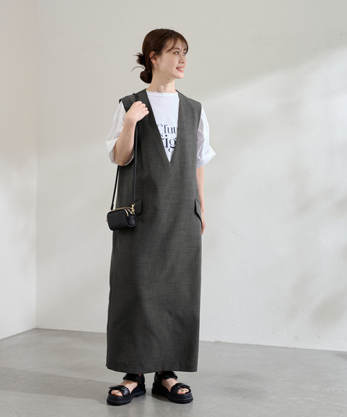 FRAMeWORK(フレームワーク)の「VN I-LINE ワンピース(ワンピース・レディース・チャコールグレー/ブラック・36/38)」の19枚目の写真