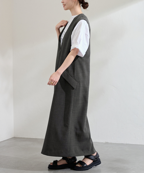 FRAMeWORK(フレームワーク)の「VN I-LINE ワンピース(ワンピース・レディース・チャコールグレー/ブラック・36/38)」の20枚目の写真