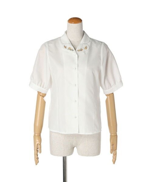 F i.n.t（フィント）の「フリージア刺繍ハート開衿ブラウス（シャツ/ブラウス・レディース・ピンクベージュ/オフホワイト・FREE）」の12枚目の写真