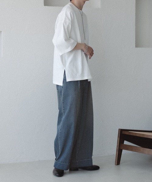 ロールアップデニムバギーパンツ（デニムパンツ）｜epnok