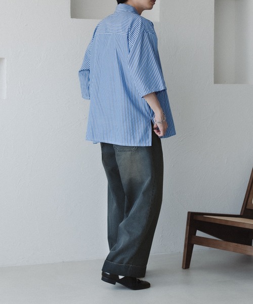 epnok（エプノック）の「ロールアップデニムバギーパンツ（デニムパンツ・メンズ・ライトインディゴブルー/ダークブルー/ブラック系その他/グレイッシュブルー・SMALL/MEDIUM/LARGE）」の18枚目の写真