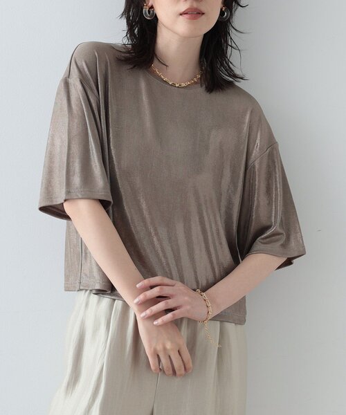 GALLEST（ギャレスト）の「◆シャイニークロップドTシャツ（Tシャツ/カットソー・レディース・ブロンズ/シルバー系その他/シルバー・38）」の3枚目の写真