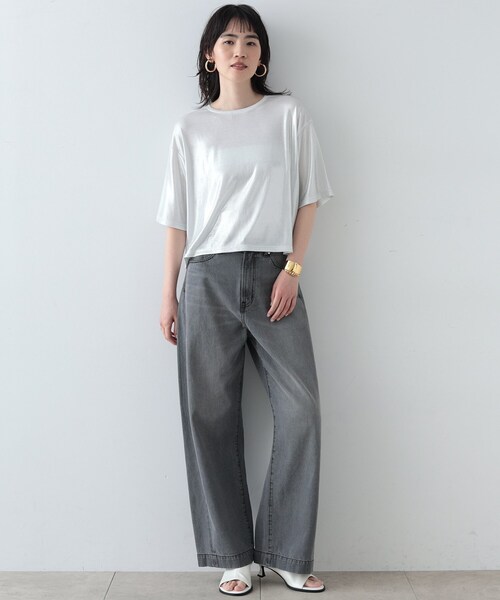 GALLEST（ギャレスト）の「◆シャイニークロップドTシャツ（Tシャツ/カットソー・レディース・ブロンズ/シルバー系その他/シルバー・38）」の13枚目の写真