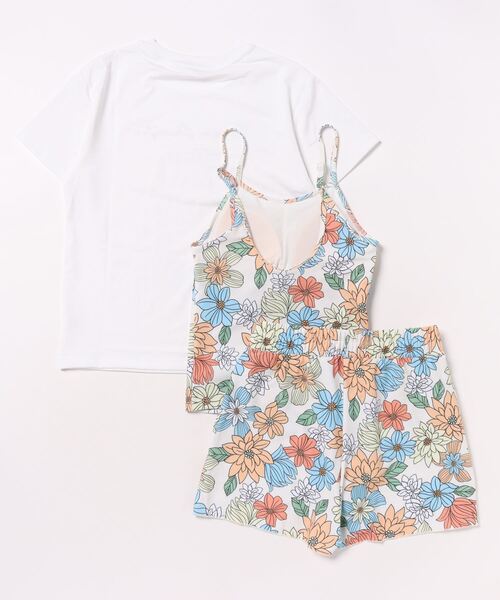 ocean pacific　デニム　花柄刺繍　水着　ラッシュガード　セット ocean pacific デニム 花柄刺繍 水着 ラッシュガード セット