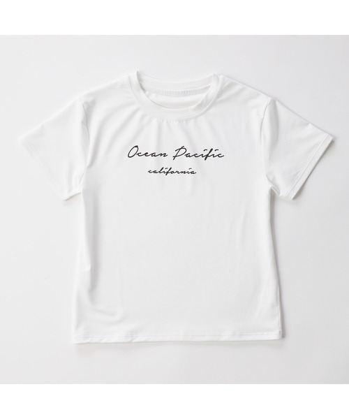 Ocean Pacific（オーシャンパシフィック）の「Ocean Pacific/オーシャンパシフィック 子供用 花柄 ボタニカル 半袖 Tシャツ ラッシュガード タンキニ風 水着 3点セット セットアイテム（水着・キッズ・ホワイト/ミント・140cm/150cm/160cm/130cm）」の3枚目の写真