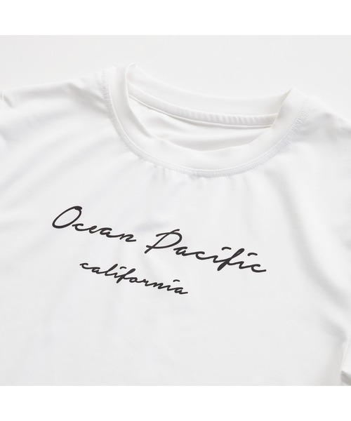 Ocean Pacific（オーシャンパシフィック）の「Ocean Pacific/オーシャンパシフィック 子供用 花柄 ボタニカル 半袖 Tシャツ ラッシュガード タンキニ風 水着 3点セット セットアイテム（水着・キッズ・ホワイト/ミント・140cm/150cm/160cm/130cm）」の9枚目の写真
