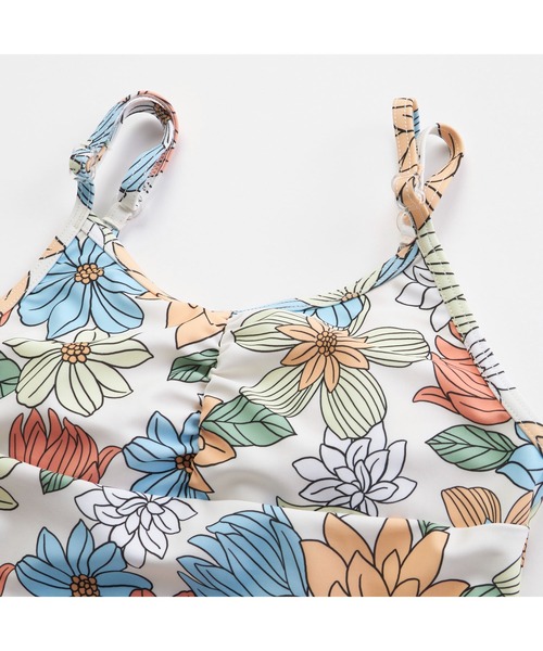 Ocean Pacific（オーシャンパシフィック）の「Ocean Pacific/オーシャンパシフィック 子供用 花柄 ボタニカル 半袖 Tシャツ ラッシュガード タンキニ風 水着 3点セット セットアイテム（水着・キッズ・ホワイト/ミント・140cm/150cm/160cm/130cm）」の10枚目の写真