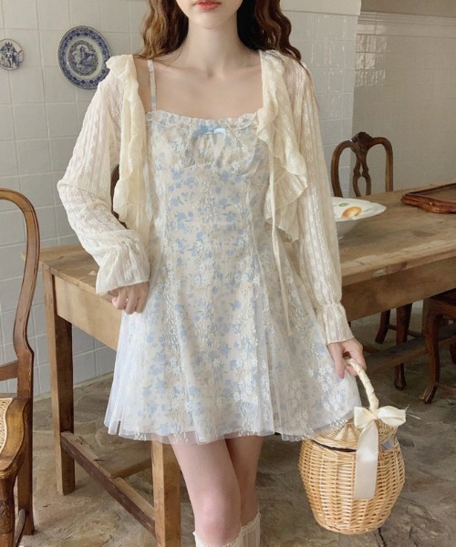 ポローラ　レースフリルカーディガン　ホワイト ポローラ レースフリルカーディガン ホワイト - メルカリ