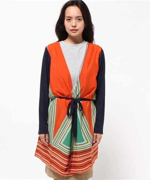 PAPILLONNER（パピヨネ）の「バックプリントカーディ（カーディガン/ボレロ・レディース・オレンジ・FREE）」の10枚目の写真