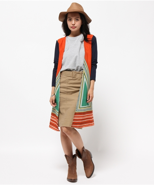 PAPILLONNER（パピヨネ）の「バックプリントカーディ（カーディガン/ボレロ・レディース・オレンジ・FREE）」の5枚目の写真