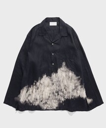 HEMP SHIRTING OPEN COLLAR SHIRT L/S CLOUDY BLEACHING