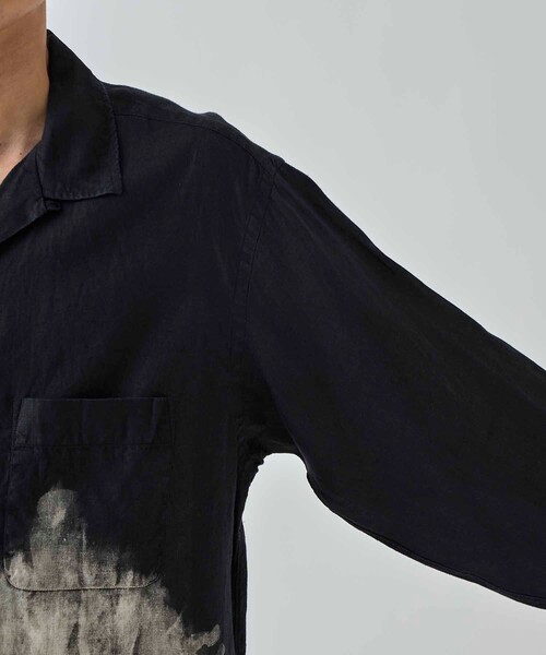 MARKAWARE 長袖ヘンプシャツ CLOUDY BLEACHING markaware（マーカウェア）の「HEMP SHIRTING OPEN COLLAR SHIRT