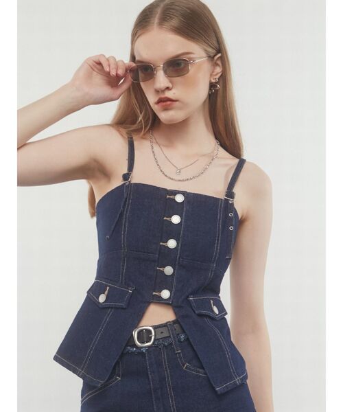 EMODA（エモダ）の「デニムキャミソール（キャミソール・レディース・インディゴブルー/グレー/ライトブルー・FREE）」の17枚目の写真