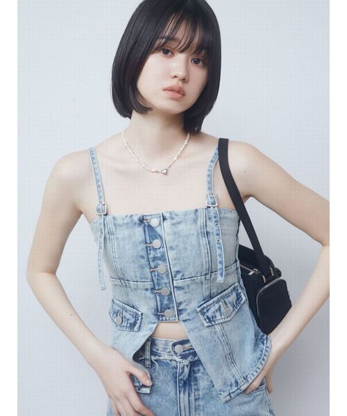 EMODA（エモダ）の「デニムキャミソール（キャミソール・レディース・インディゴブルー/グレー/ライトブルー・FREE）」の21枚目の写真