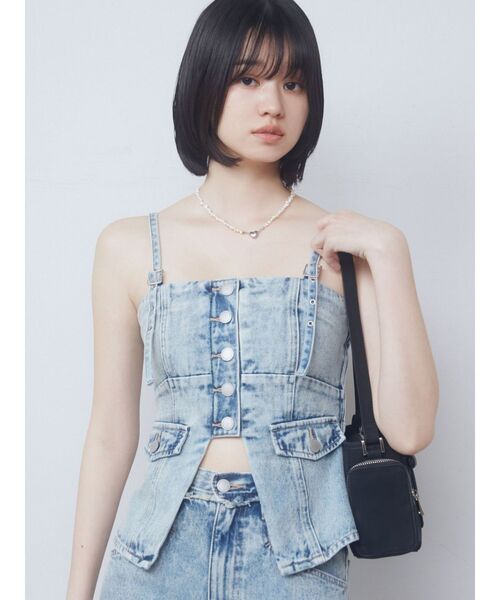 EMODA（エモダ）の「デニムキャミソール（キャミソール・レディース・インディゴブルー/グレー/ライトブルー・FREE）」の22枚目の写真