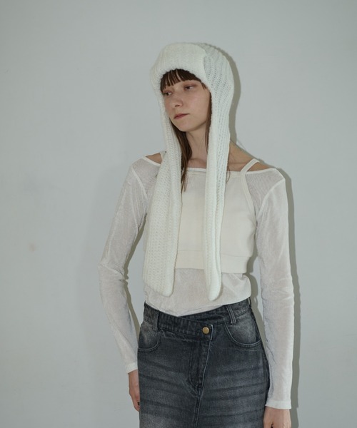 AIC.（エーアイシー）の「マフラーフライトニットキャップ（ニットキャップ/ビーニー・レディース・ブラック/オフホワイト/グレー・FREE）」の19枚目の写真