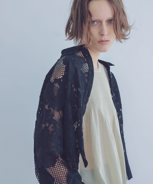 BIRGITTE HERSKIND（ビギッテヘアスキン）の「HERSKIND / jetta shirt(レースミドリフ丈シャツ)（シャツ/ブラウス・レディース・ブラック・34）」の6枚目の写真