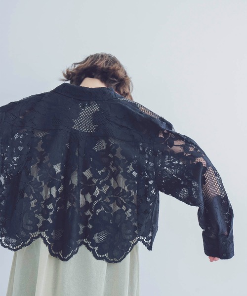 BIRGITTE HERSKIND（ビギッテヘアスキン）の「HERSKIND / jetta shirt(レースミドリフ丈シャツ)（シャツ/ブラウス・レディース・ブラック・34）」の8枚目の写真