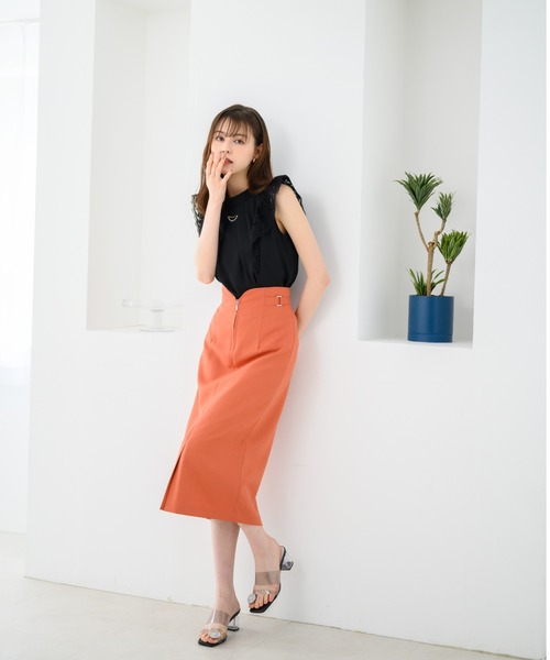 M'S GRACY*カタログ掲載*袖レース入りタックブラウス