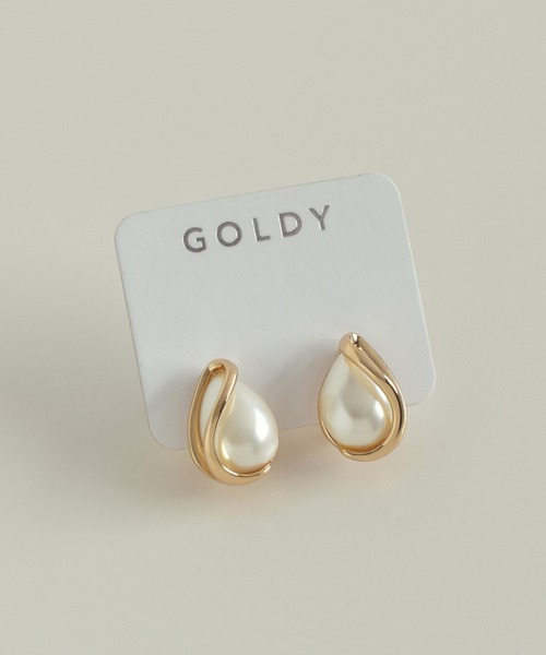 GOLDY(ゴールディ)の「レイヤード ライン パール イヤリング(イヤリング・レディース・ゴールド/ピンク系その他/シルバー・FREE)」の6枚目の写真