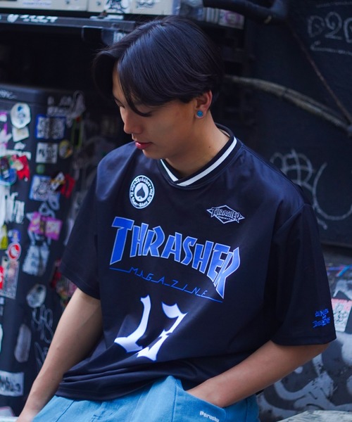 THRASHER(スラッシャー)の「【ムラサキスポーツ限定】THRASHER/スラッシャー ゲームシャツ/半袖Tシャツ オーバーサイズ ユニセックス THM-24SPSST09(Tシャツ/カットソー・メンズ・ホワイト/ブラック・M/XL/L)」の8枚目の写真
