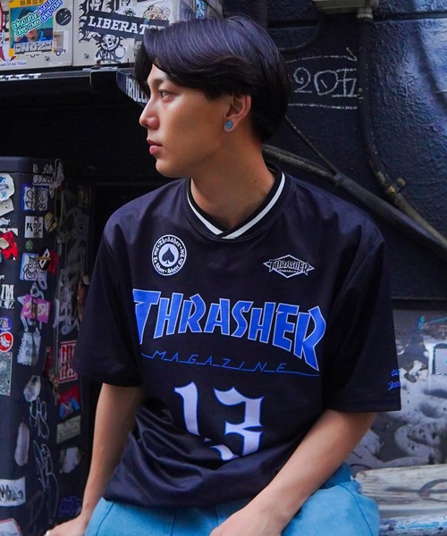 THRASHER(スラッシャー)の「【ムラサキスポーツ限定】THRASHER/スラッシャー ゲームシャツ/半袖Tシャツ オーバーサイズ ユニセックス THM-24SPSST09(Tシャツ/カットソー・メンズ・ホワイト/ブラック・M/XL/L)」の7枚目の写真