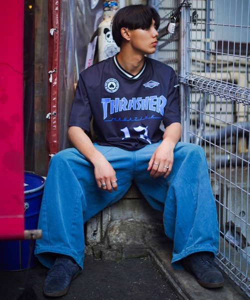THRASHER(スラッシャー)の「【ムラサキスポーツ限定】THRASHER/スラッシャー ゲームシャツ/半袖Tシャツ オーバーサイズ ユニセックス THM-24SPSST09(Tシャツ/カットソー・メンズ・ホワイト/ブラック・M/XL/L)」の9枚目の写真