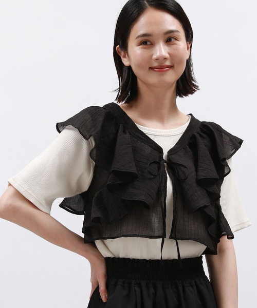 LAKOLE(ラコレ)の「フリルビスチェ / 127590(ベスト・レディース・ブラック/グレー/オフホワイト・FREE)」の2枚目の写真