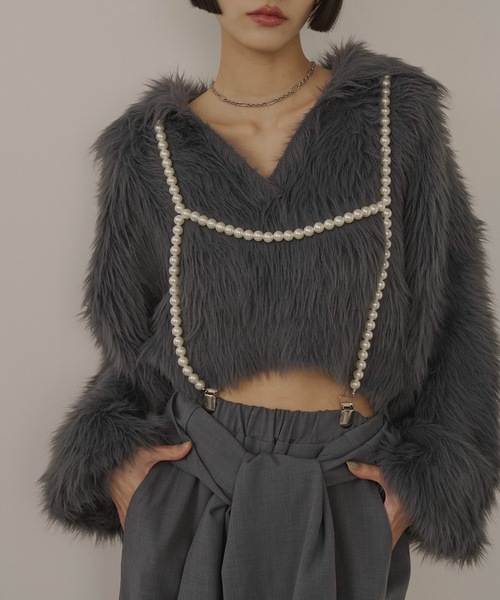 VIOLETTA（ヴィオレッタ）の「フェザーヤーンニットプルオーバー（ニット/セーター・レディース・ピンク/レッド/ブラック/チャコールグレー/ホワイト・FREE）」の21枚目の写真