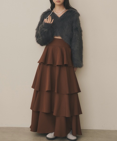 VIOLETTA（ヴィオレッタ）の「フェザーヤーンニットプルオーバー（ニット/セーター・レディース・ピンク/レッド/ブラック/チャコールグレー/ホワイト・FREE）」の16枚目の写真