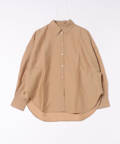 STYLEBLOCK（スタイルブロック）の「シアーリネンタッチオフラインシャツ（シャツ/ブラウス・レディース・ホワイト系その他/キャメル/ブラック/ブルー/グレー・M）」の5枚目の写真