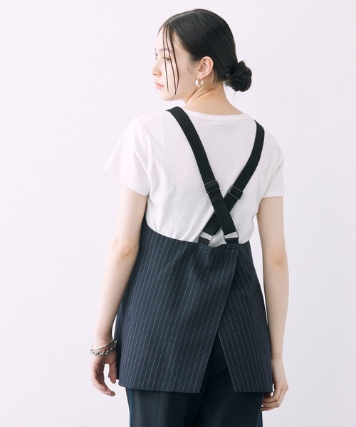 BABYLONE（バビロン）の「ギャバストライプベスト（ベスト・レディース・ネイビー・フリー）」の10枚目の写真