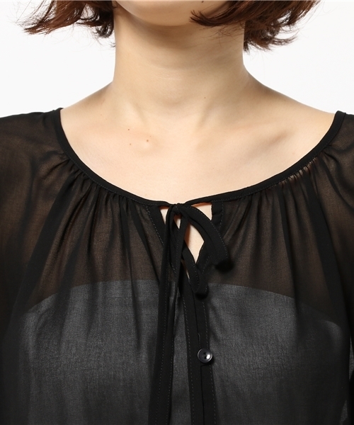 LIMITLESS LUXURY（リミットレスラグジュアリー）の「バーキン チュニックブラウス◆（シャツ/ブラウス・レディース・ブラック/ラスタ/カーキ・FREE）」の6枚目の写真