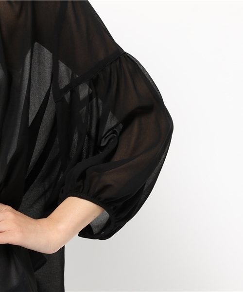 LIMITLESS LUXURY（リミットレスラグジュアリー）の「バーキン チュニックブラウス◆（シャツ/ブラウス・レディース・ブラック/ラスタ/カーキ・FREE）」の7枚目の写真