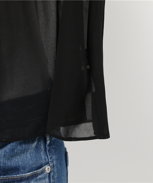 LIMITLESS LUXURY（リミットレスラグジュアリー）の「バーキン チュニックブラウス◆（シャツ/ブラウス・レディース・ブラック/ラスタ/カーキ・FREE）」の8枚目の写真