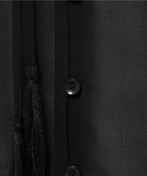 LIMITLESS LUXURY（リミットレスラグジュアリー）の「バーキン チュニックブラウス◆（シャツ/ブラウス・レディース・ブラック/ラスタ/カーキ・FREE）」の9枚目の写真