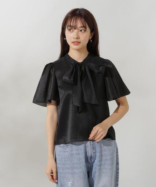 PROPORTION BODY DRESSING（プロポーションボディドレッシング）の「前後２ＷＡＹボウタイブラウス / 1214210703（シャツ/ブラウス・レディース・ブラック/ホワイト系その他/イエロー・SMALL/MEDIUM）」の10枚目の写真