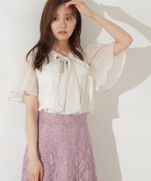 PROPORTION BODY DRESSING（プロポーションボディドレッシング）の「前後２ＷＡＹボウタイブラウス / 1214210703（シャツ/ブラウス・レディース・ブラック/ホワイト系その他/イエロー・SMALL/MEDIUM）」の21枚目の写真