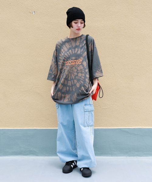 PBLIM（ページボーイリム）の「PBLIM/タイダイＴ（Tシャツ/カットソー・レディース・チャコールグレー/ネイビー・MEDIUM/LARGE）」の3枚目の写真