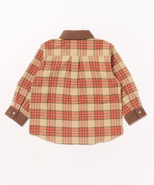 Moujonjon（ムージョンジョン）の「タータンチェック柄ネルシャツ（シャツ/ブラウス・キッズ・ネイビー/ベージュ・90/100/110/120/130/140）」の3枚目の写真