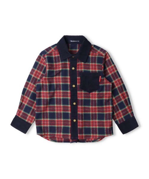 Moujonjon（ムージョンジョン）の「タータンチェック柄ネルシャツ（シャツ/ブラウス・キッズ・ネイビー/ベージュ・90/100/110/120/130/140）」の2枚目の写真