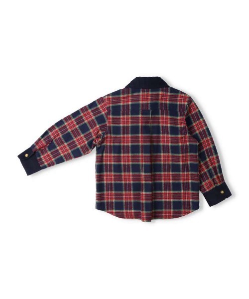 Moujonjon（ムージョンジョン）の「タータンチェック柄ネルシャツ（シャツ/ブラウス・キッズ・ネイビー/ベージュ・90/100/110/120/130/140）」の4枚目の写真