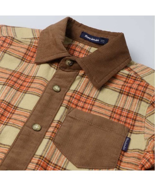 Moujonjon（ムージョンジョン）の「タータンチェック柄ネルシャツ（シャツ/ブラウス・キッズ・ネイビー/ベージュ・90/100/110/120/130/140）」の5枚目の写真