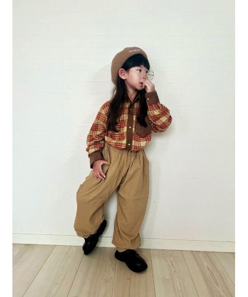 Moujonjon（ムージョンジョン）の「タータンチェック柄ネルシャツ（シャツ/ブラウス・キッズ・ネイビー/ベージュ・90/100/110/120/130/140）」の11枚目の写真