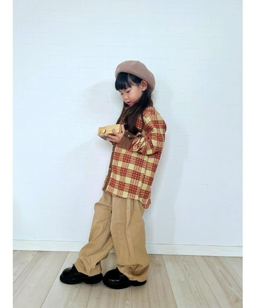 Moujonjon（ムージョンジョン）の「タータンチェック柄ネルシャツ（シャツ/ブラウス・キッズ・ネイビー/ベージュ・90/100/110/120/130/140）」の14枚目の写真