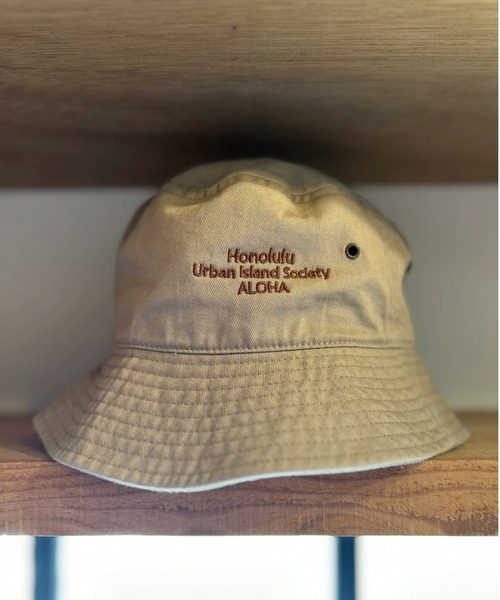 【URBAN ISLAND SOCIETY/アーバンアイランドソサエティ】BUCKET HAT/ワンポイントロゴバケハ(バケットハット)(ハット)|URBAN ISLAND SOCIETY(アーバンアイランドソサエティ)